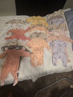 Carter's Mixed Pastel & Peach Infant Footie Sleepers - Multi-Color Set